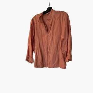 Uniqlo: Orange linen, loose fit jacket
